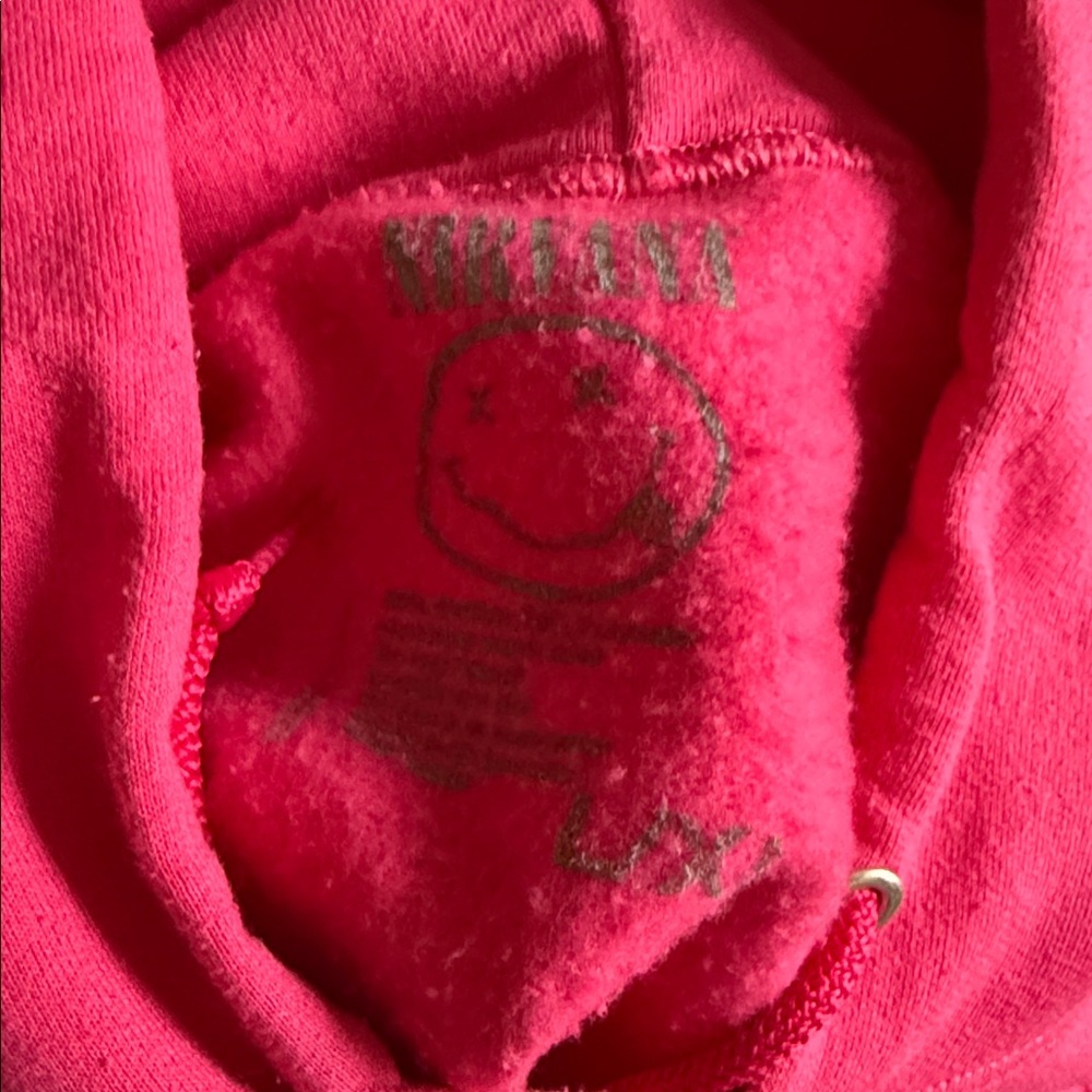 Nirvana Pink Smiley Face Hoodie - Picture 7 of 8